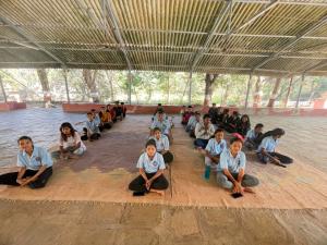 A session with the students of the Ashram Photo