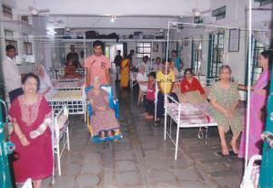 a session involved with the patients of the ashram Photo