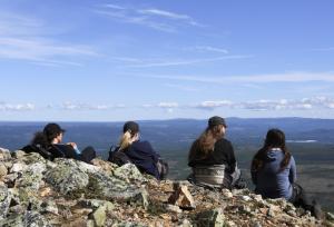 Volunteers overlooking the landscape Photo