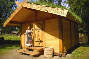 Viking infront of house Photo